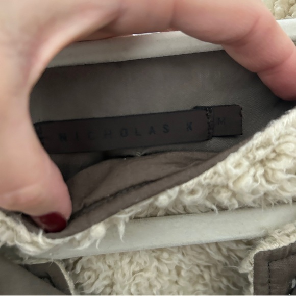 Nicholas K olive green sherpa lined jacket coat parka M - Picture 5 of 9